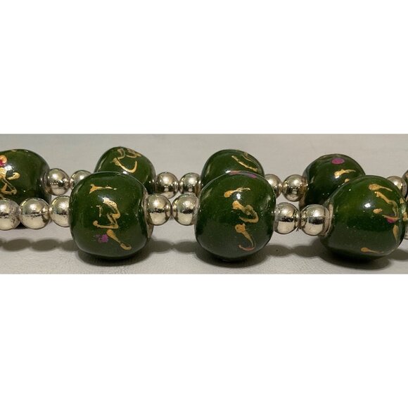 Decorative Tibetan Mala Prayer Beads 38” Necklace with 7-Inch 4-Bead Pendant Gre - Picture 3 of 6